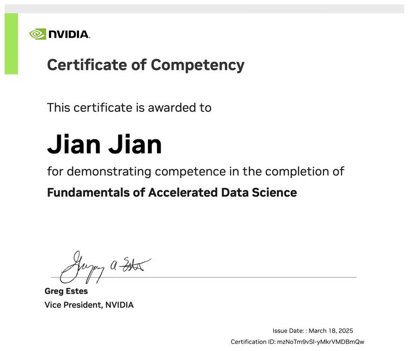 Click to view full size NVIDIA DLI: Fundamentals of Accelerated Data Science